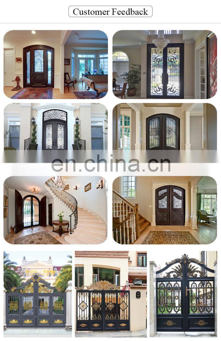Cheap price modern safety main entrance waterproof wrought iron grill single security gate door design