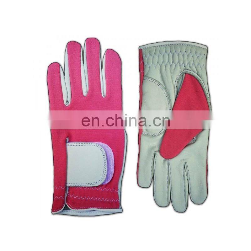 Man Lady Golf Gloves Custom Logo Cabretta Leather Palm Soft Men White OEM Color Feature Golf gloves