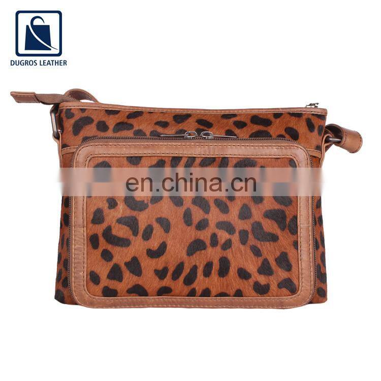 Anthracite Fitting Cotton Lining Material Zipper Closure Type Vintage Style Genuine Leather Women Sling Bag for Women