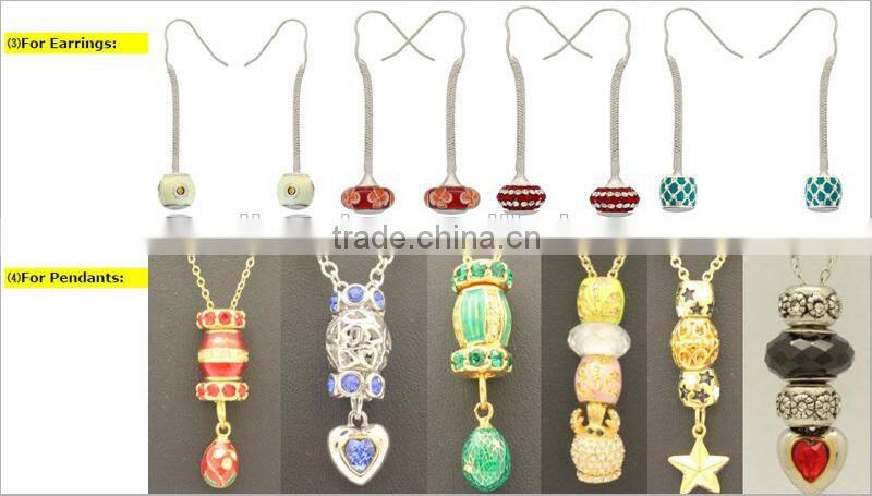 handmade enamel metal 14k gold bead for bracelet