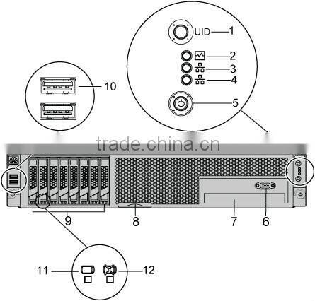 Original Quidway HUAWEI dual system mode rack server RH2288H V2 with 4 GE ports