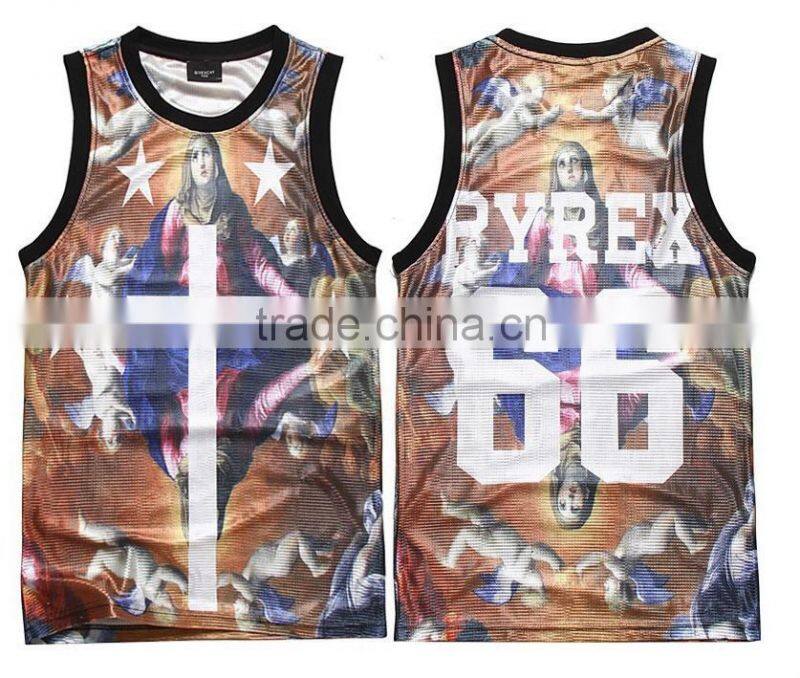 Wholesale breathable sublimated fashion basketball jersey basketball vest