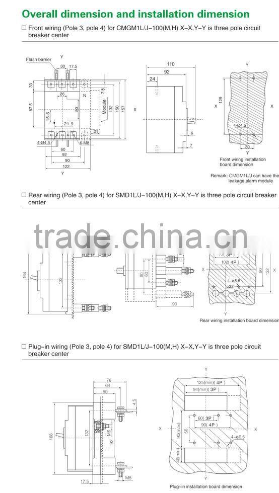 High quality residual current operated moulded case circuit breaker MCCB 10A