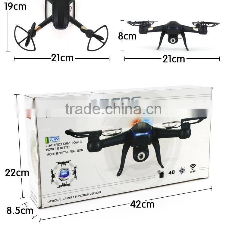 High Quality 4CH 2.4G 6 Axis rc headless LED light professional drone with 2 MP camera and 4G SD Card