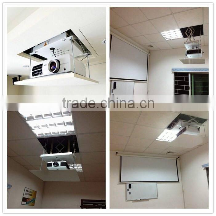 Tubular motor electric projector lift for audiovisual system