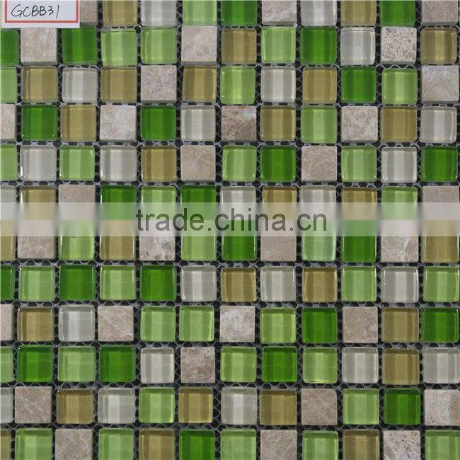 stone mixed decorative glass mosaic