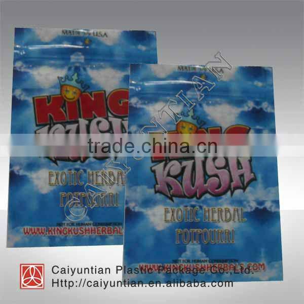 exclusive dealing king kush 4g and 10g herbal incense bag