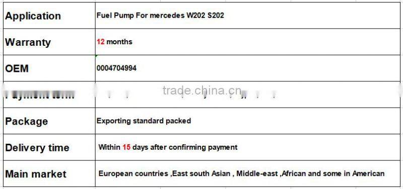 Electric fuel pump For Mercedes 0004704994 W202 S202 fuel pump 000 470 49 94