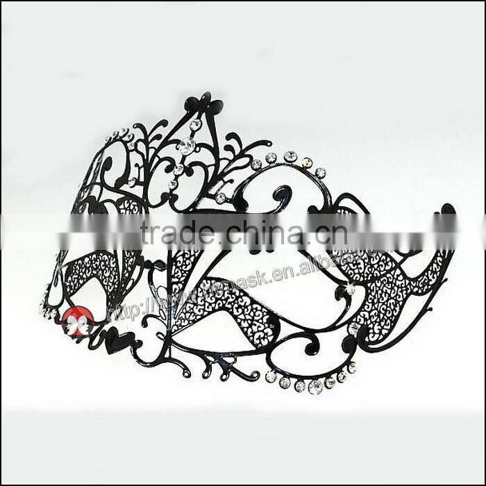 Hot Sell Wholesale Filigree Metal Venetian Man Masquerade Party Masks With Crystals