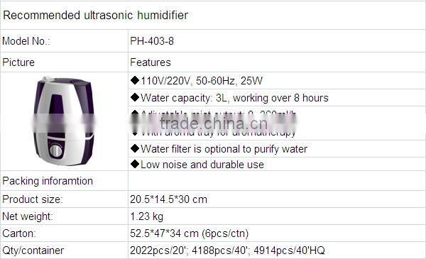2014 new arrival humidifier ultrasonic air purifier with humidifier