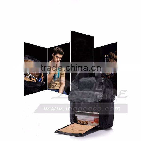 High quality leather Insulated Lunch cooler bag for business man
