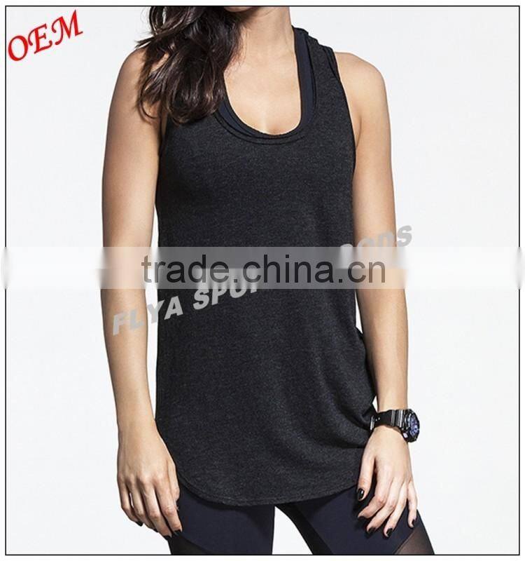 Activewear sports wear women's scoop neck fitness gym tank tops yoga apparel wholesale