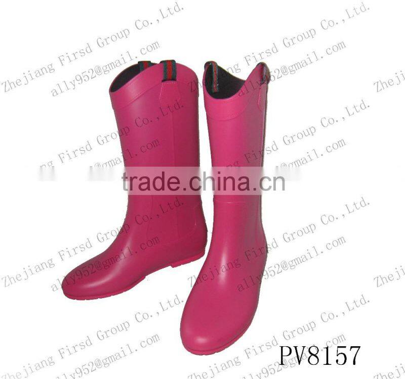 High Heel Half PVC Rain Boot for Ladies