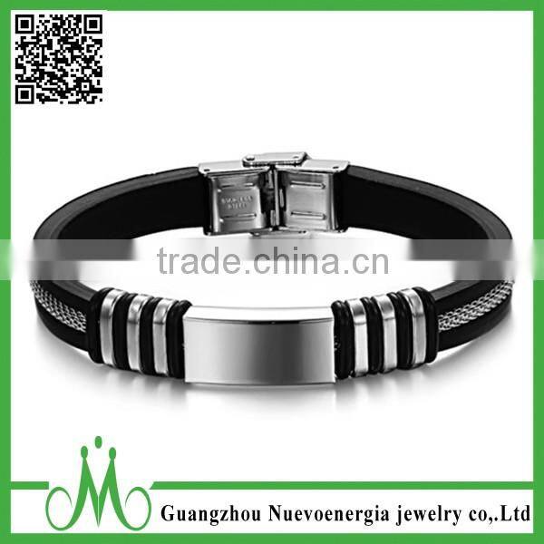 New style cheap bracelet silicone bracelet with magnetic stainless clasp