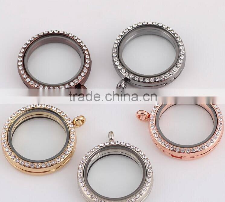 2015 new arrival colorful heart shaped floating lockets necklace