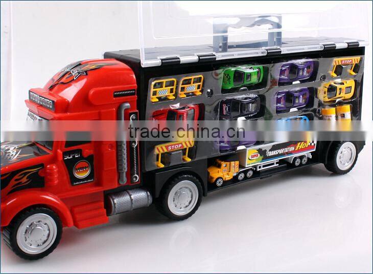 Advanced Portable alloy car,simulation alloy trailers,alloy toy diecast model car with 8 alloy cars