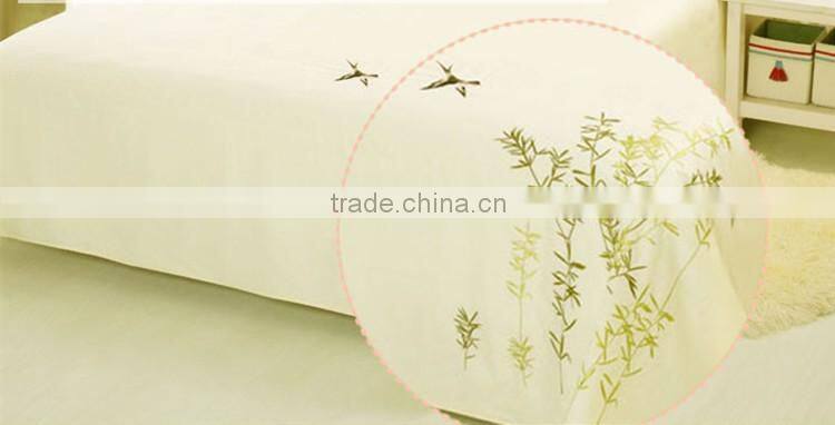 High qualiy Natural 100% Cotton King/ Queen wedding bed sheet