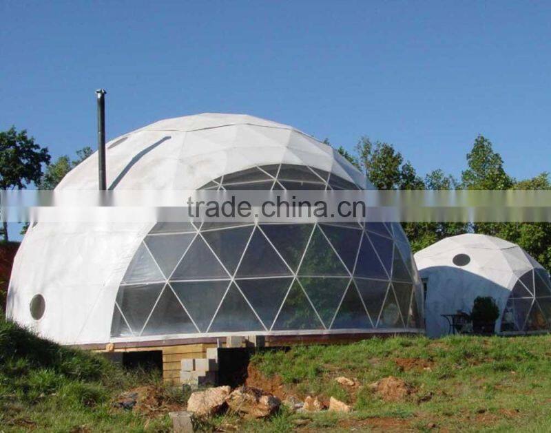 Geodesic dome tent Event dome tent White PVC cover wedding tent 2 room for sale