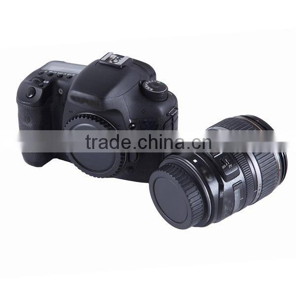 Commlite Lens Cover and Camera Body Cap Set for Canon EOS DSLR (Black)