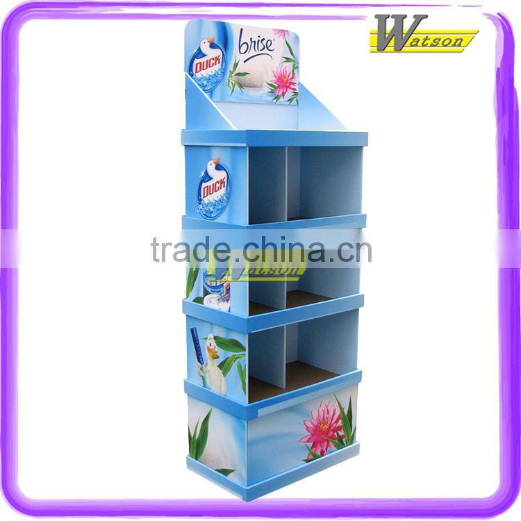Advertising Paper Corrugate Floor Compartment Display Stand For Coarse Food/Form Light