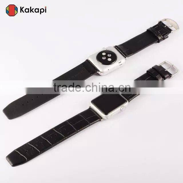 Kakapi Single Buckle Genuine Leather Watch Band Wrist Strap With Watchband Converter For 42MM Apple Watch MT-3910