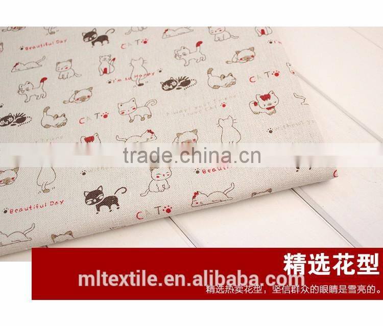 digital printed Cotton Linen home decoration fabric