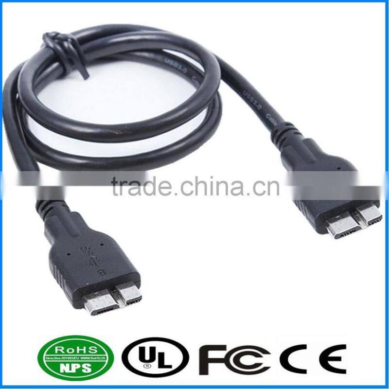 USB3.0 MicroB To MicroB Cable Extension Data Wire OTG Cable For Smart Phone