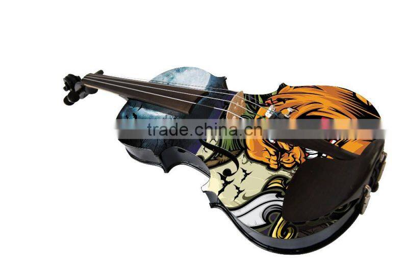 Tiger Painting Decorative Art Violin