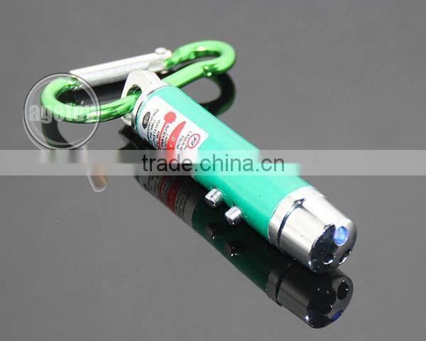 3 in 1 Mini LED Flashlight Torch Lamp Aluminum Carabiner Keyring Personality UV Money Detector Electric LED Light Keychain