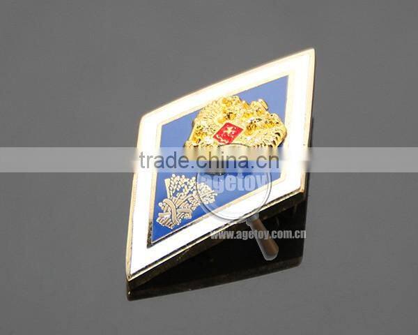 High Quality Russia Moscow University School Uniform Badge Gold Emboss Eagle Souvenir Metal Custom Made Lapel Pin