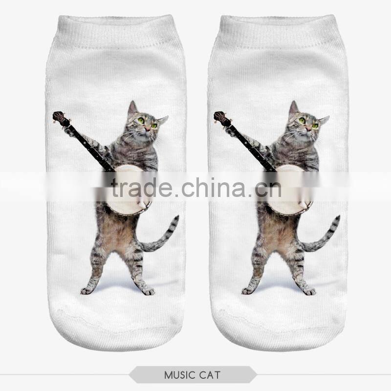 high quality animals 3d digital full print colorful design ankle socks