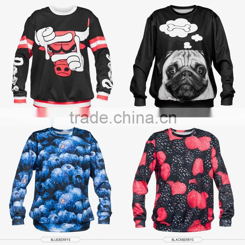 high quality 3d digital print fullprint crewneck sweatshirt spring autumn winter unisex custom oversized pullover