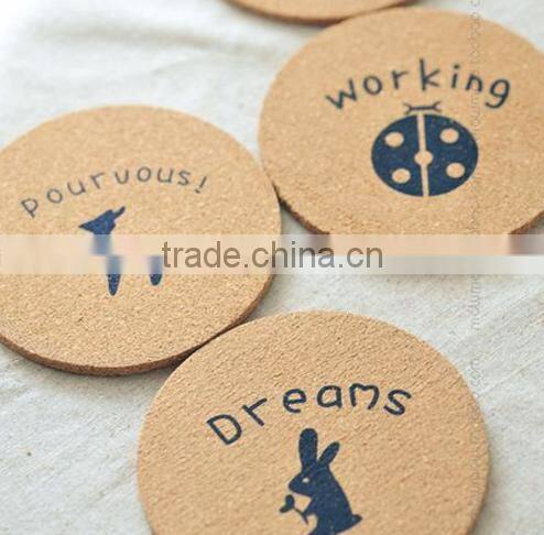 Custom cartoon animal coaster /Eco-friendly coaster / cork coaster