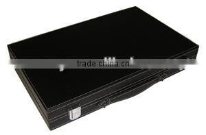 Travel style 15'' leather backgammon hand made