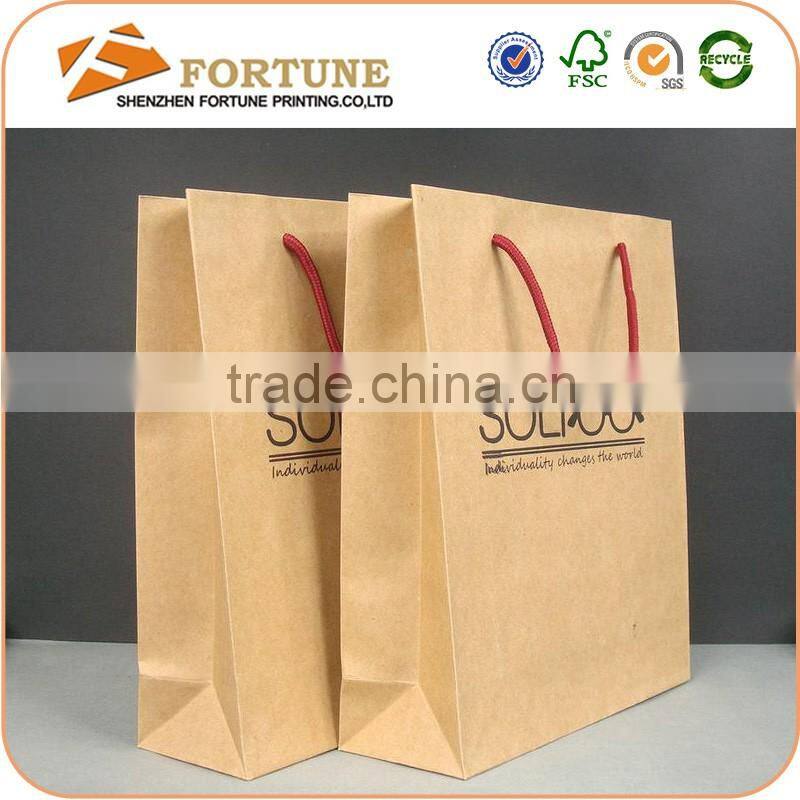 Recyclable Design Custom Shopping Packing Bag Made of Kraft Paper