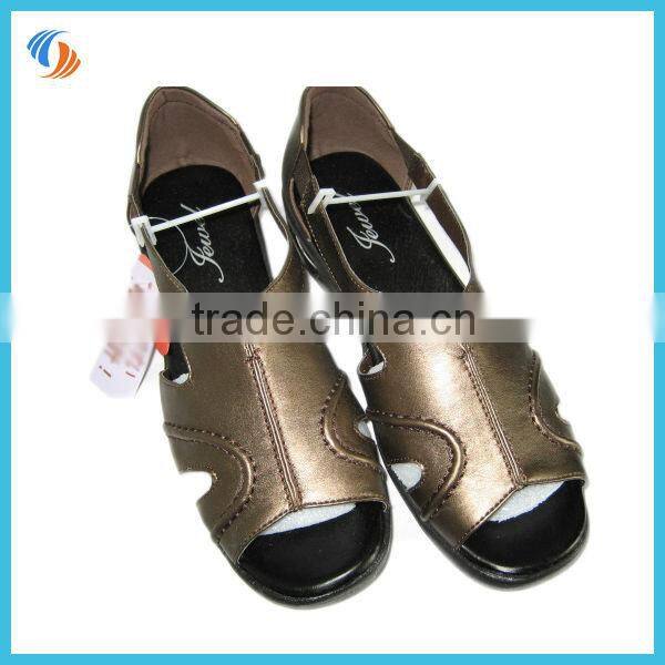 Women Summer PU Shoes Sandals Black/Gold Air Cushioned