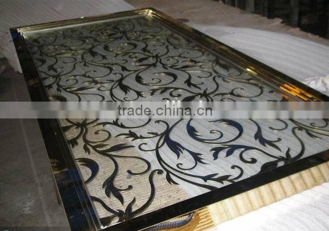 Stainless steel and brass room partition, screen partition for decoration in hotel