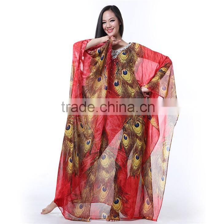 Wuchieal Silk Khaleeji Abaya Belly Dance Clothes