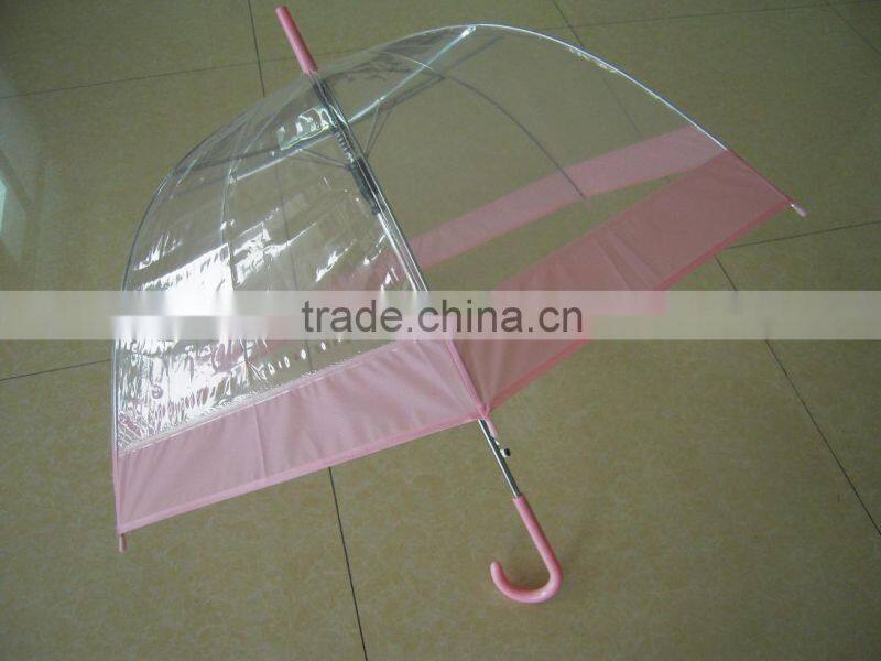 2014 NEW PVC printing poe transparent umbrella