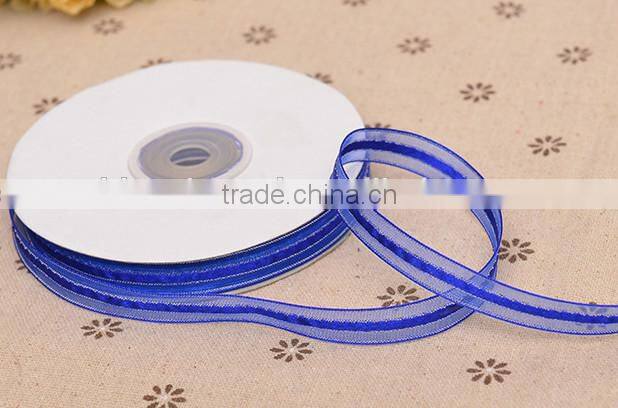 fashion organza ribbon with siver yarn ,decorative ribbon