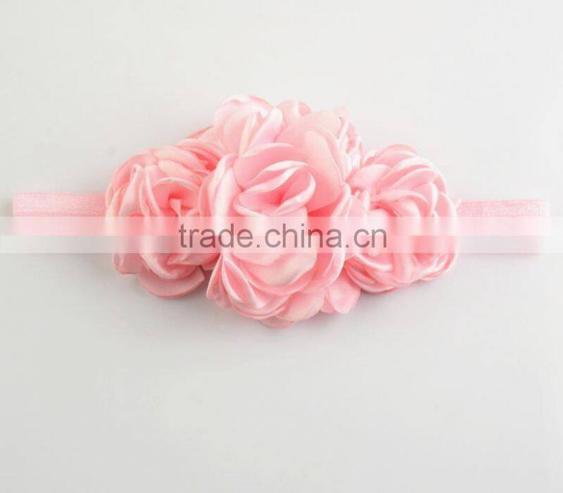 Latest Burned Satin Flower Headband For Kids,Top Stretch Headband For Girls
