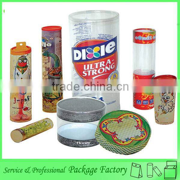 Many styles colorful cartoon plastic clear cylinder packaging