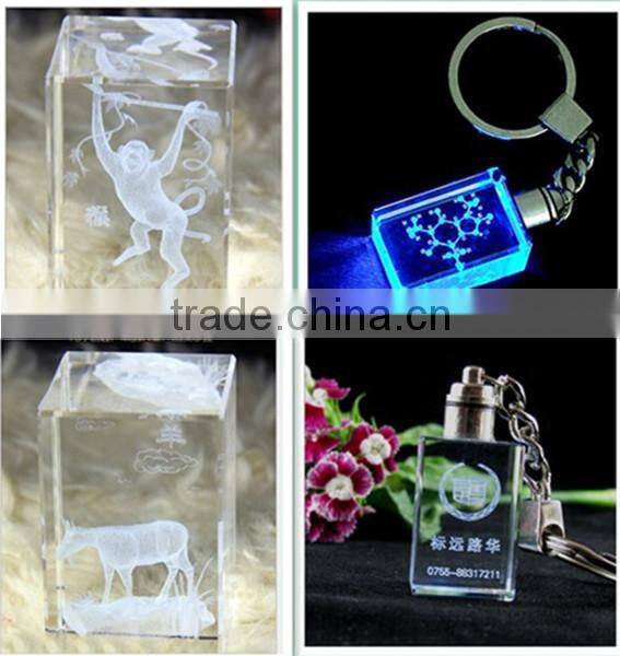Wholesale 3d laser crystal key chain