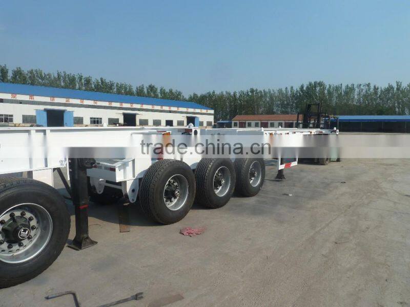 Hot sale 14meters 20ft dolly linked 40ft skeletal ship container loading 3 axles inter link semi trailer