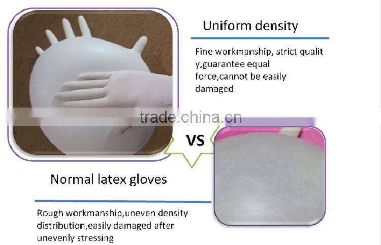 Cheap medical grade powder or powder free latex surgical gloves,packing 1pair/pouch