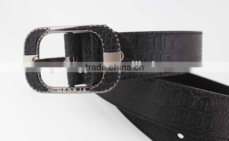 2015 new arrive designer man COROCO PU leather belt for jeans with shiny metal rivet accessories