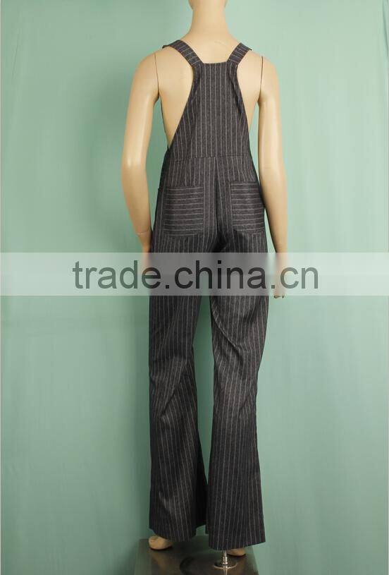 2016 A/W spaghetti stripe one piece cut out jumpsuit designer jumpsuit women