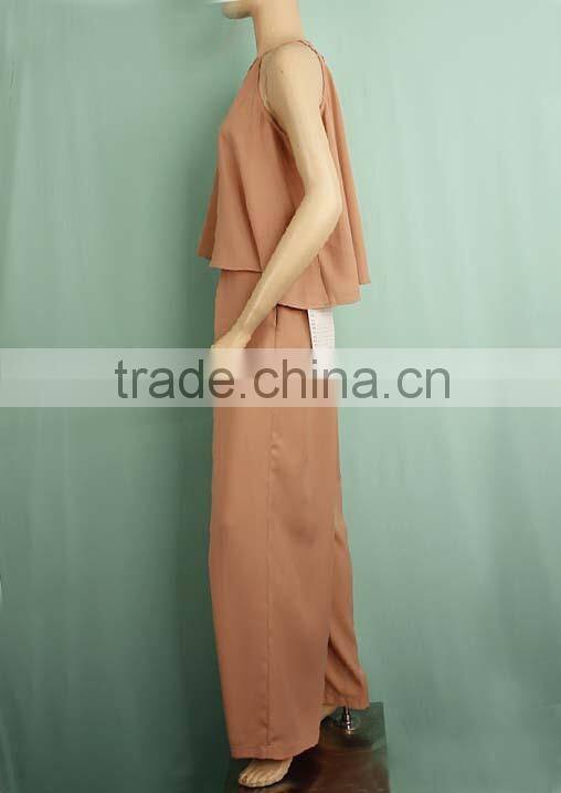 Two pieces women body fit jumpsuit pant unique design jumpsuit pant WT150832601