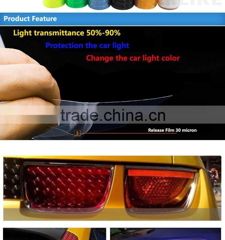 Self Adhesive Tranparent 3D Foil Car Light Sticker Wrap Vinyl