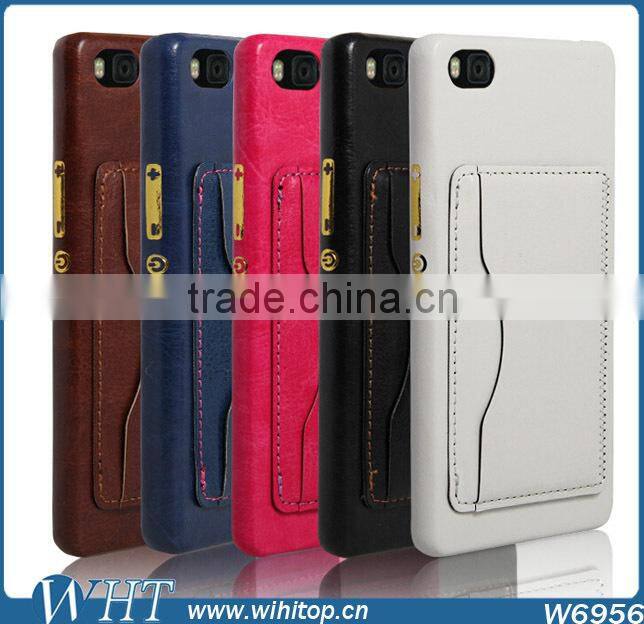 Cardholder Leather Back Cover Case for Huawei P8
